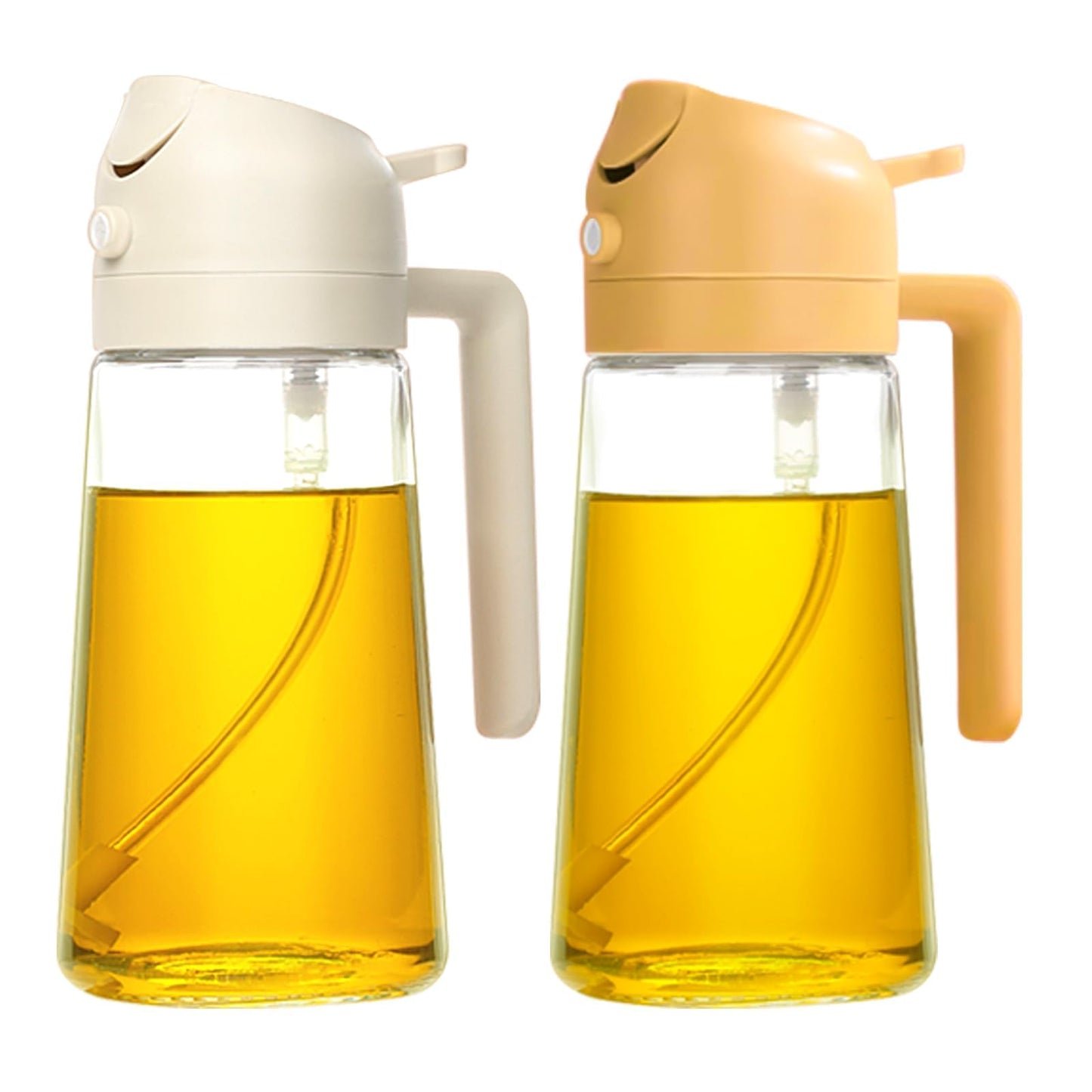 YARRAMATE 2 w 1 rozpylacz oleju jadalnego, butelka z rozpylaczem 470 ml, nadaje się do kontaktu z żywnością, spray na olej do gotowania, wysokiej jakości oleju do kuchni(biały)