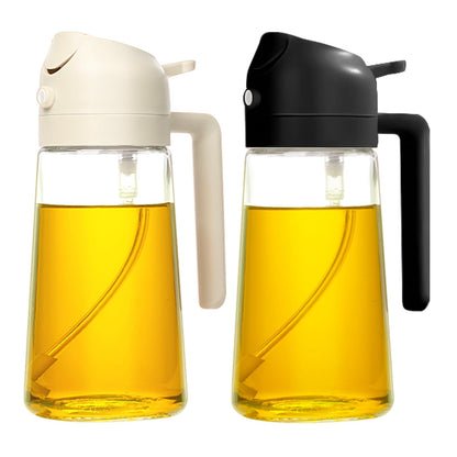 YARRAMATE 2 w 1 rozpylacz oleju jadalnego, butelka z rozpylaczem 470 ml, nadaje się do kontaktu z żywnością, spray na olej do gotowania, wysokiej jakości oleju do kuchni(biały)