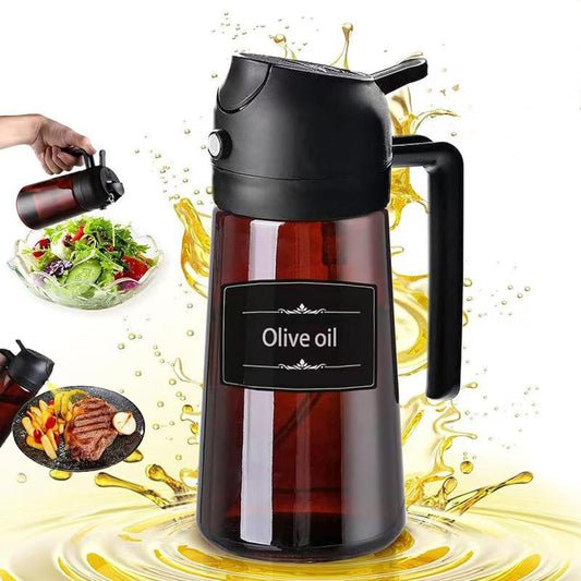 Butelka z rozpylaczem oleju z blokadą światła, dozownik oliwy 2 w 1 rozpylacz oleju jadalnego 470 ml, Spray Oleju Kuchennego, Olej w sprayu, Spryskiwacz na olej, Dozownik oleju, grilla