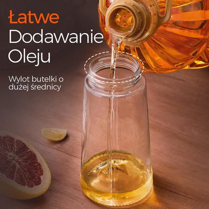 YARRAMATE 2 w 1 rozpylacz oleju jadalnego, butelka z rozpylaczem 470 ml, nadaje się do kontaktu z żywnością, spray na olej do gotowania, wysokiej jakości oleju do kuchni(biały)